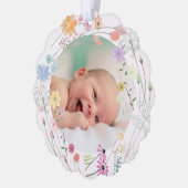 パステルワイルドフラワーズバプテ感謝していィスキミ オーナメントカード (左)