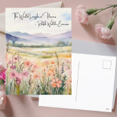 パステルワイルドフラワーズフラワーズウォーター色 シーズンポストカード