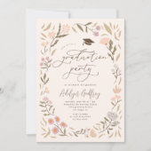 パステルワイルドフラワーズ卒業パーティー 招待状 (正面)