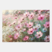 パステルワイルドフラワーズ印象派デコページ ラッピングペーパーシート (正面3)