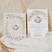 パステルワイルドフラワータイムフォーティーブライダルシャワーパーティー 招待状