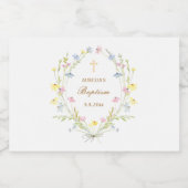 パステルワイルドフラワーバプテスマ スパークリングワインラベル (シングルラベル)