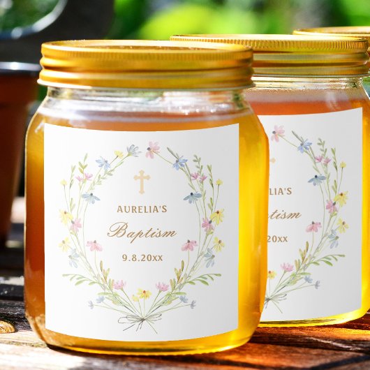 パステルワイルドフラワーバプテスマ リキュールボトルラベル