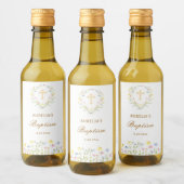 パステルワイルドフラワーバプテスマ ワインラベル (ボトル)