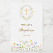 パステルワイルドフラワーバプテスマ ワインラベル (シングルラベル)