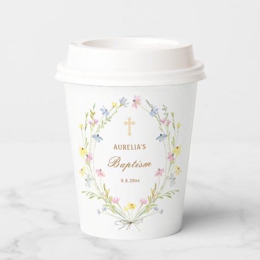 パステルワイルドフラワーバプテスマ 紙コップ (裏面)