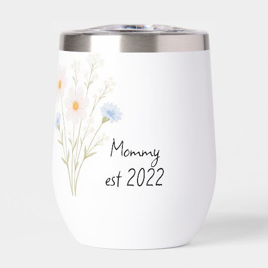 パステルワイルドフラワーパーソナライズされたブーケ"ママEst." (正面)