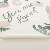 パステルワイルドフラワーピンクとグリーンあなたが愛されている シェルパブランケット (3/4)