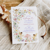 パステルワイルドフラワーフェアリーガーデンガールベビーシャワー 招待状