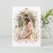 パステルワイルドフラワーフェアリーガーデンベイビーシャワー写真 サンキューカード (スタンド正面)