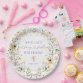 パステルワイルドフラワーフェアリー最初の誕生日パーティー ペーパープレート (パーティー)
