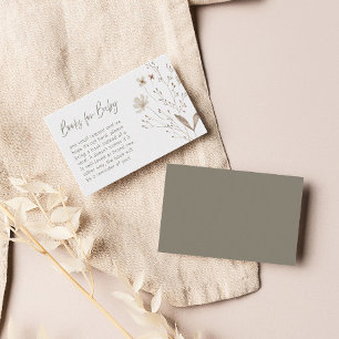 パステルワイルドフラワーフローラベビーシャワー   エンクロージャーカード