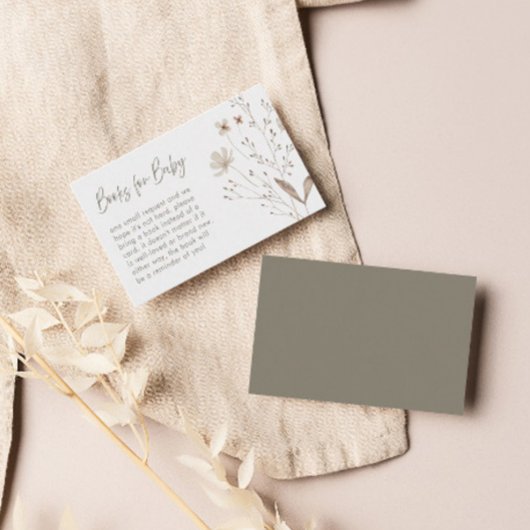 パステルワイルドフラワーフローラベビーシャワー | エンクロージャーカード
