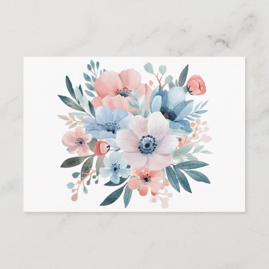 パステルワイルドフラワーブライダルシャワーディスプレイシャワー エンクロージャーカード (裏面)