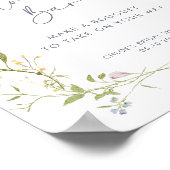 パステルワイルドフラワーブライダルシャワーフラワーバー ポスター (角)