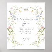 パステルワイルドフラワーブライダルシャワーミモザバー ポスター (正面)