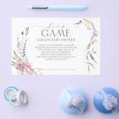 パステルワイルドフラワーベビーシャワービンゴゲームフライヤー チラシ