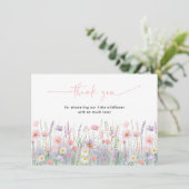 パステルワイルドフラワーベビーシャワー サンキューカード (スタンド正面)