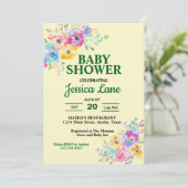 パステルワイルドフラワーベビーシャワー 招待状 (スタンド正面)