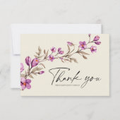 パステルワイルドフラワーボホ結婚のサンキューカード サンキューカード (正面)