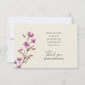 パステルワイルドフラワーボホ結婚のサンキューカード サンキューカード (裏面)