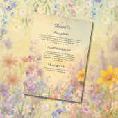 パステルワイルドフラワーメドウバーン結婚ズ エンクロージャーカード