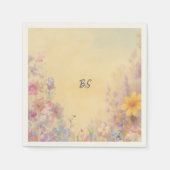 パステルワイルドフラワーメドウバーン結婚ズ スタンダードカクテルナプキン (正面)