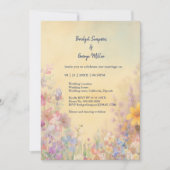 パステルワイルドフラワーメドウバーン結婚ズ 招待状 (正面)