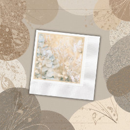 パステルワイルドフラワーメドウ結婚ズ 縁ありカクテルナプキン