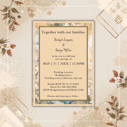 パステルワイルドフラワーメドウ結婚式招待状