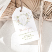 パステルワイルドフラワーモノグラムクレストありがとう ギフトタグ