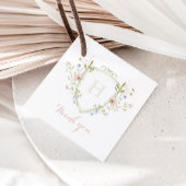 パステルワイルドフラワーモノグラムクレストありがとう フェイバータグ