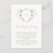 パステルワイルドフラワーモノグラムクレストブズベビー エンクロージャーカード (正面)