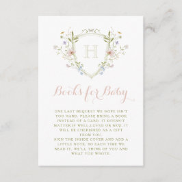 パステルワイルドフラワーモノグラムクレストブズベビー エンクロージャーカード