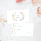 パステルワイルドフラワーリース結婚ズフラット座席表 プレイスカード