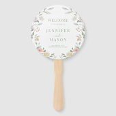 パステルワイルドフラワーリース結婚式 プログラム ハンドファン (正面)