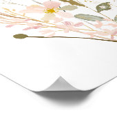 パステルワイルドフラワーロマンチックなブーケウォータカラー ポスター (角)