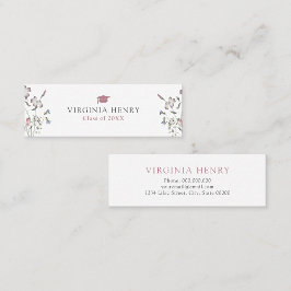 パステルワイルドフラワー大学院ネームカード スキニー名刺