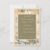 パステルワイルドフラワー結婚の牧草地 出欠カード (正面)