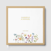 パステルワイルドフラワー結婚ズベージュ縁ど ゲストブック (正面)