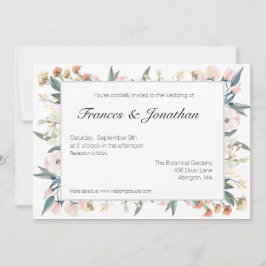 パステルワイルドフラワー結婚フローラ 招待状