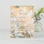 パステルワイルドフラワー結婚メドウの日付の安全 招待状 (スタンド正面)