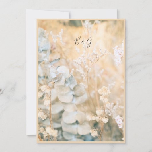 パステルワイルドフラワー結婚メドウの日付の安全 招待状 (裏面)