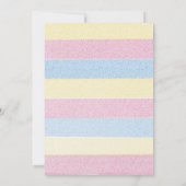 パステルワイルドフラワー花模様ニュートラルベビーシャワー 招待状 (裏面)