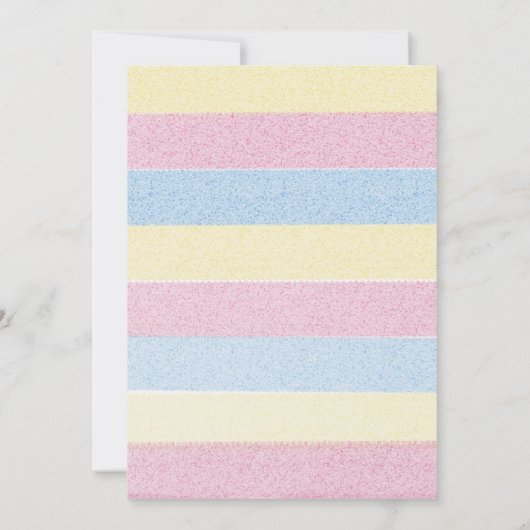 パステルワイルドフラワー花模様ニュートラルベビーシャワー 招待状 (裏面)