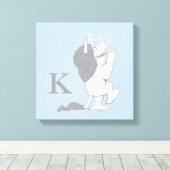 パステルワイルドモノ |イニシャルの追加 キャンバスプリント (インサイチュ (ウッドフロア))