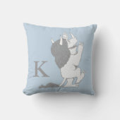 パステルワイルドモノ |イニシャルの追加 クッション (正面)