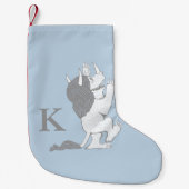 パステルワイルドモノ |イニシャルの追加 スモールクリスマスストッキング (正面)