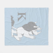 パステルワイルドモノ |イニシャルの追加 フリースブランケット (正面(横))