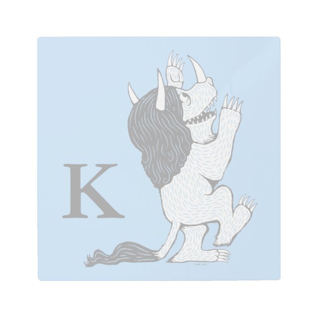 パステルワイルドモノ |イニシャルの追加 メタルプリント (正面)